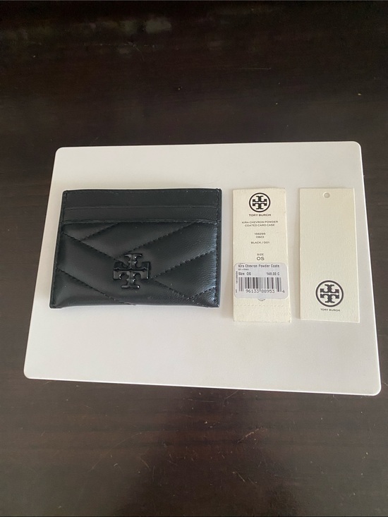 Tory Burch Handbags - Authentic Tory Burch Leather Kira Chevron Powder Coated Card Case